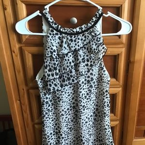 BCX Black and white sleeveless top Small